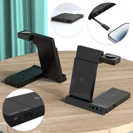 Muvit MCWIR0011 Cargador Inalámbrico 20W con USB Tipo-C y USB Muvit MCWIR0011 Cargador Inalámbrico 20W con USB Tipo-C y USB